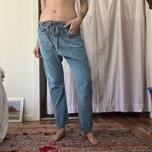 Dr. Collectors Blue Vintage Drop Crotch Corduroy Pants